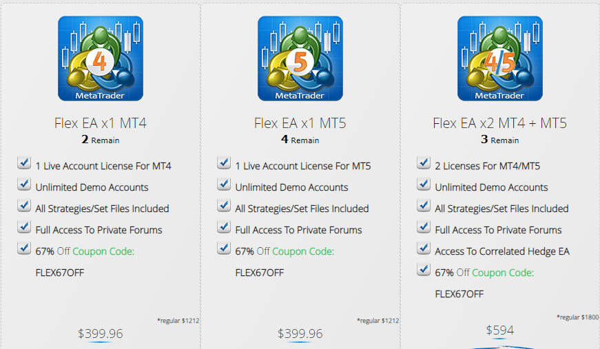 Forex Flex EA Pricing