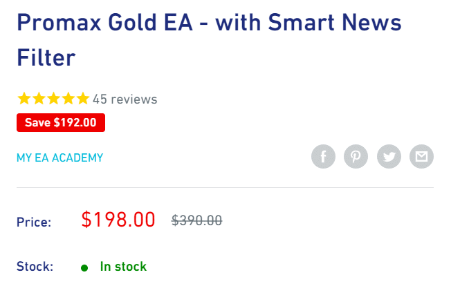 Promax Gold EA Pricing