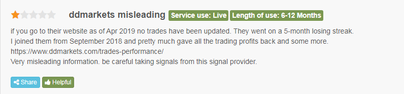 Trader stating that DD Markets is misleading