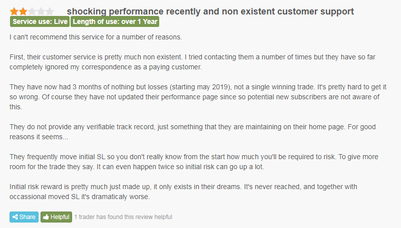 Client saying he made losses and did not receive customer service