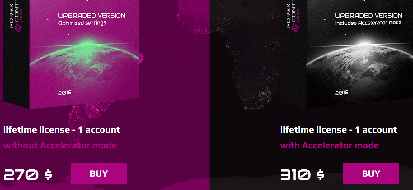 Pricing packages of Forex inControl