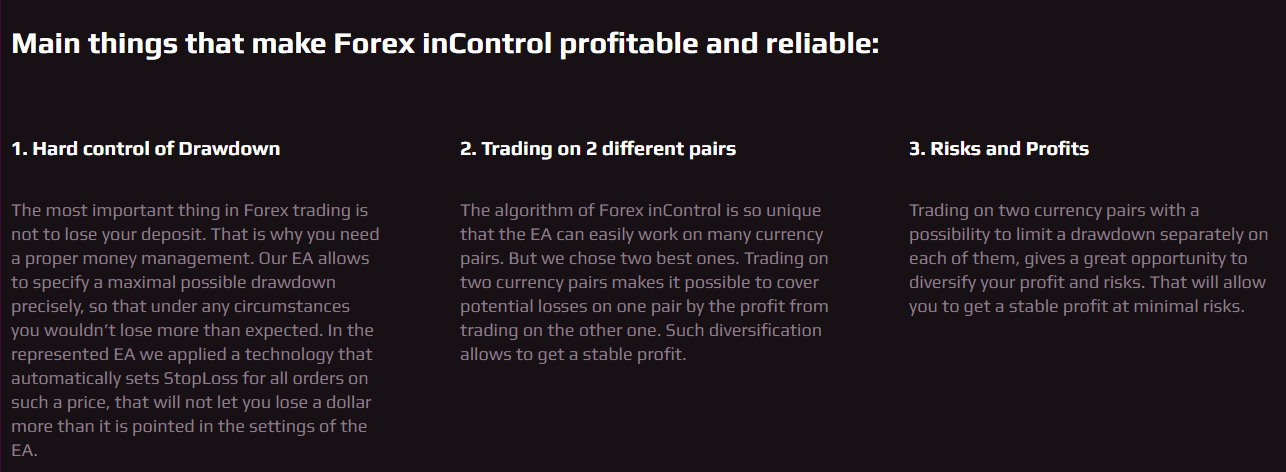 Features of Forex inControl