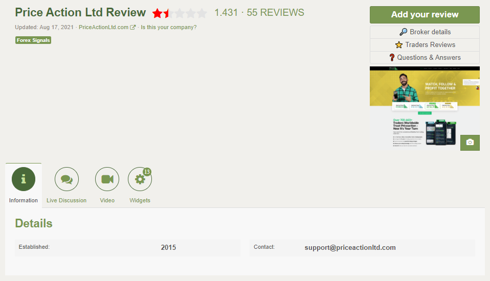 Price Action Forex testimonials