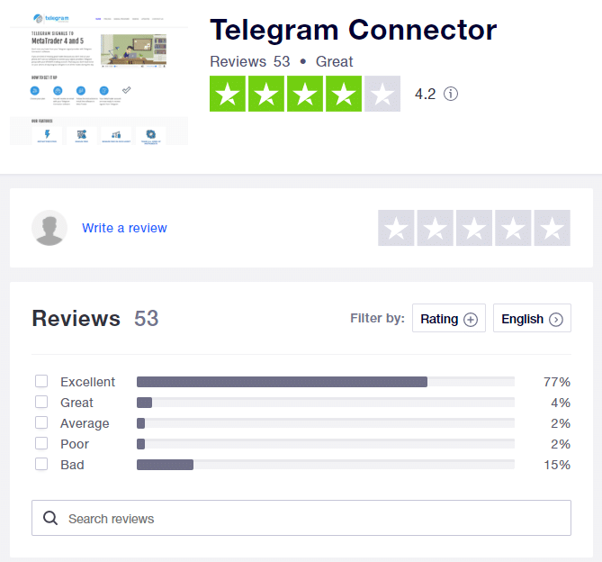 Customer testimonials on Trustpilot