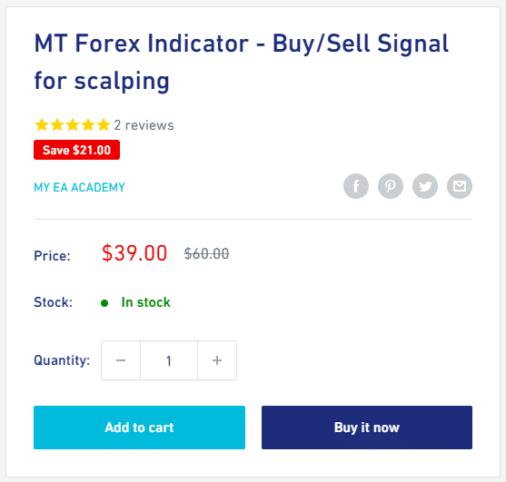 MT Forex Indicator pricing