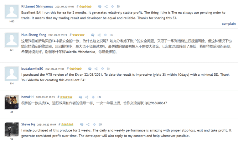 Customer testimonials