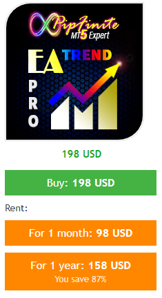 PipFinite EA Trend PRO’s price options