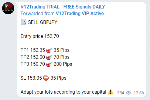 V12 Trading trading activity
