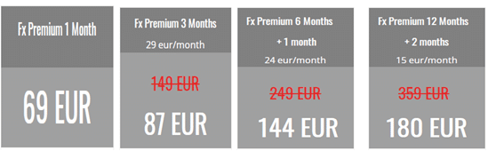 Pricing packs for platinum and VIP signals
