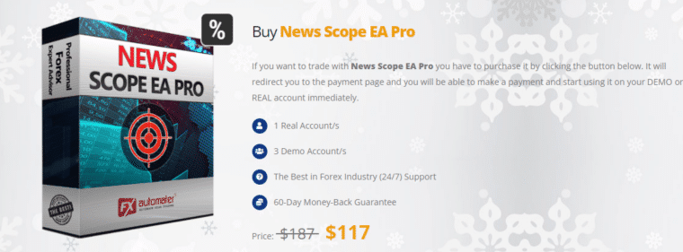 Pricing package of News Scope EA Pro