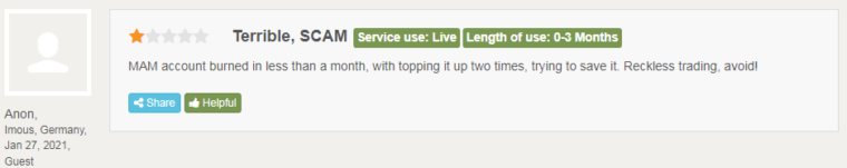 Customer feedback on Forex Peace Army