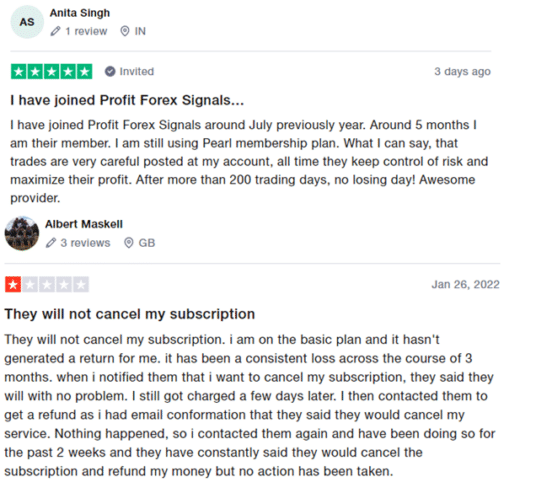 Customer feedback on Trustpilot