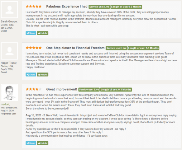 People testimonials on FPA