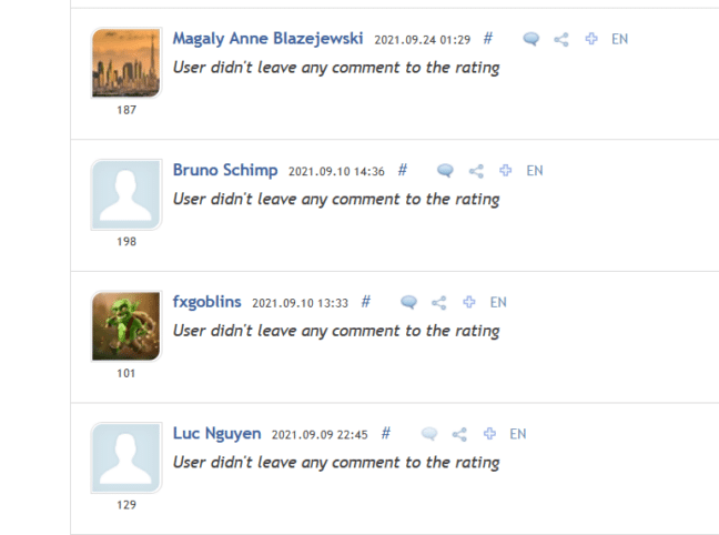 Customer reviews on the MQL5 website