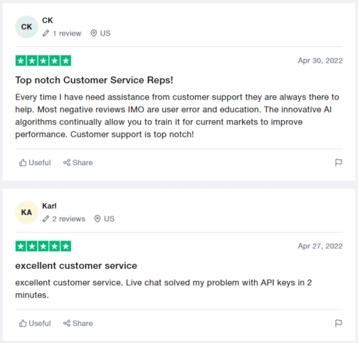 Cryptohopper testimonials