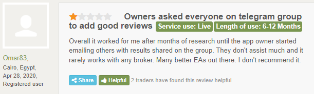 Customer review on Forex Peace Army
