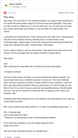 Trader review rating on Trustpilot