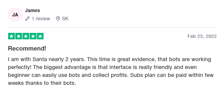 TradeSanta testimonials