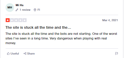 Customer feedback on TrustPilot
