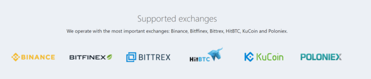 Supported exchanges